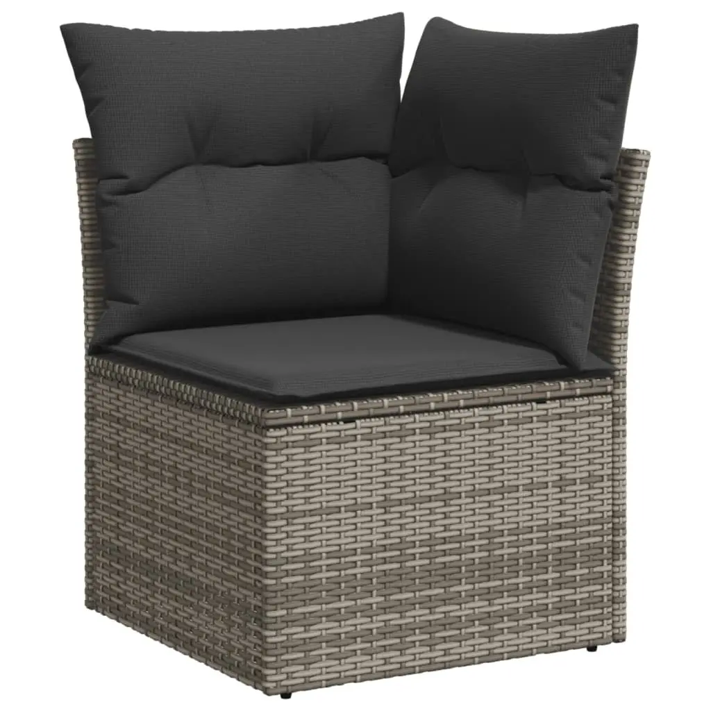 6-Piece Modular Garden Sofa Set in Grey Rattan