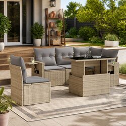 Specifications for 6-Piece Outdoor Sofa Set with Cushions