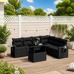 Specifications of 7 Piece Garden Sofa Set - Black Rattan