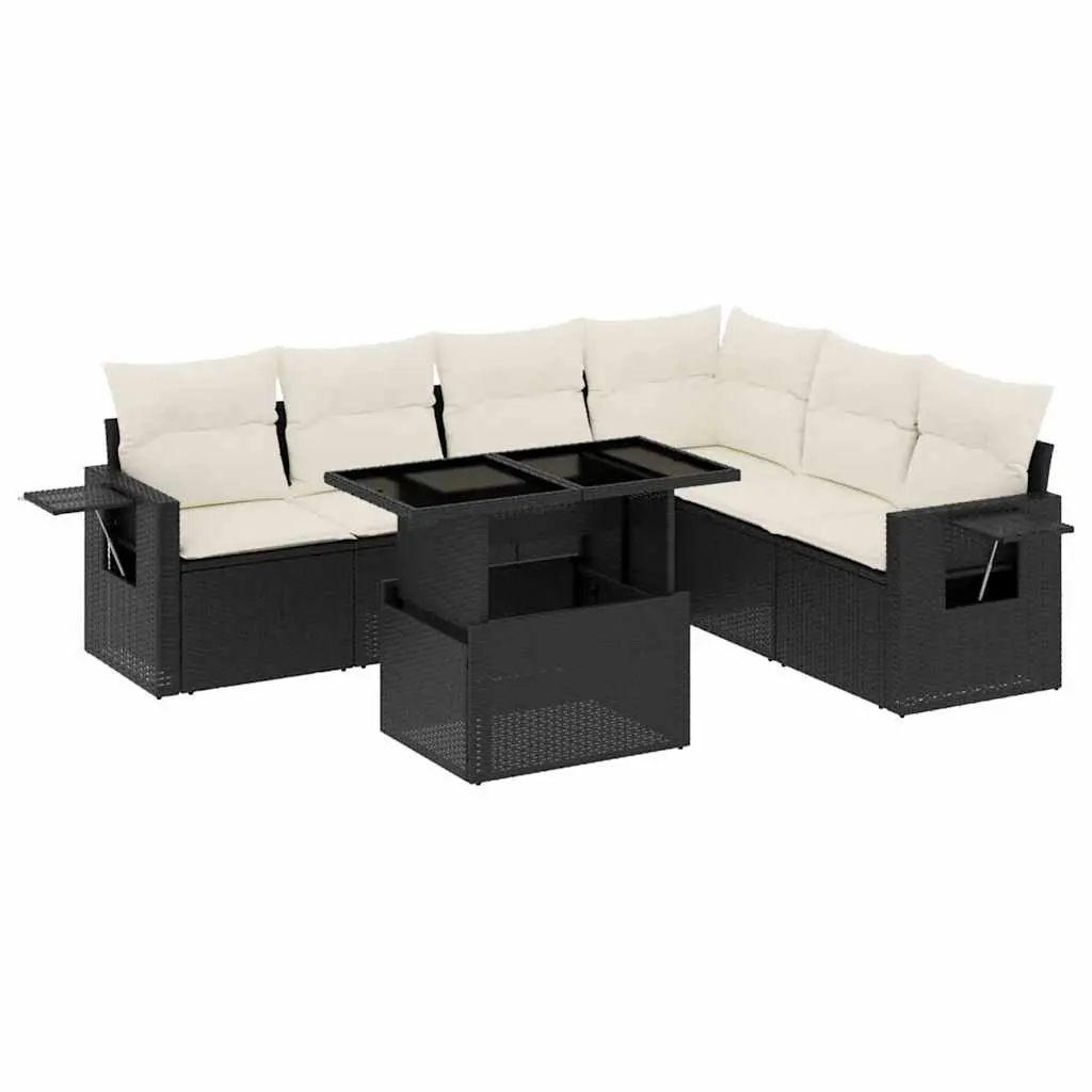 7 Piece Modular Garden Sofa Set with Adjustable Tables