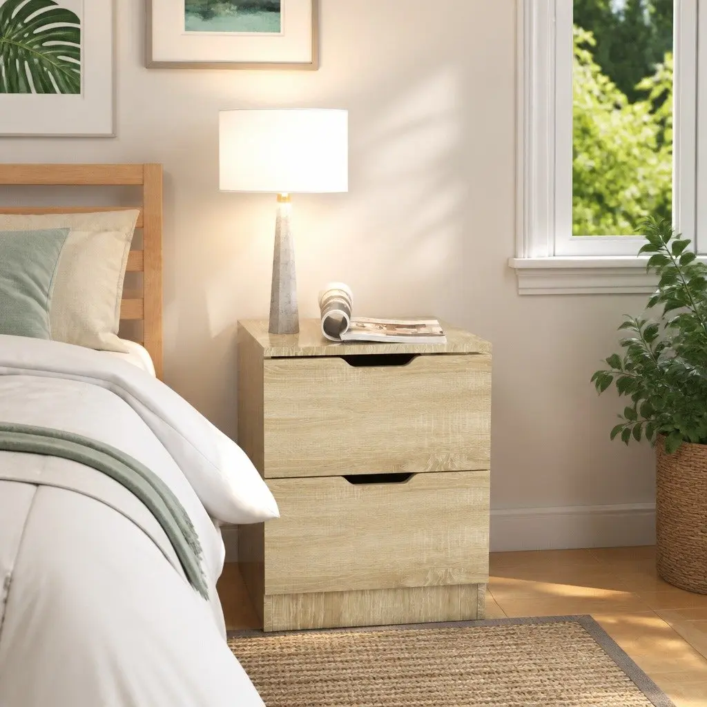 Bedside Cabinet Storage Organiser Brown 40x40x50 cm