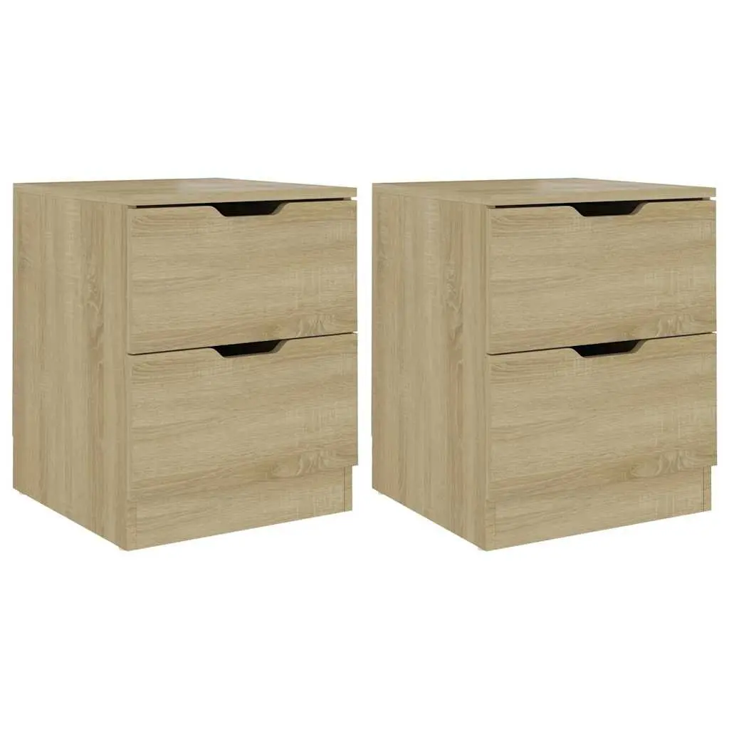 Bedside Cabinets 2 pcs Brown Storage Side Table Nightstand Bedroom Furniture