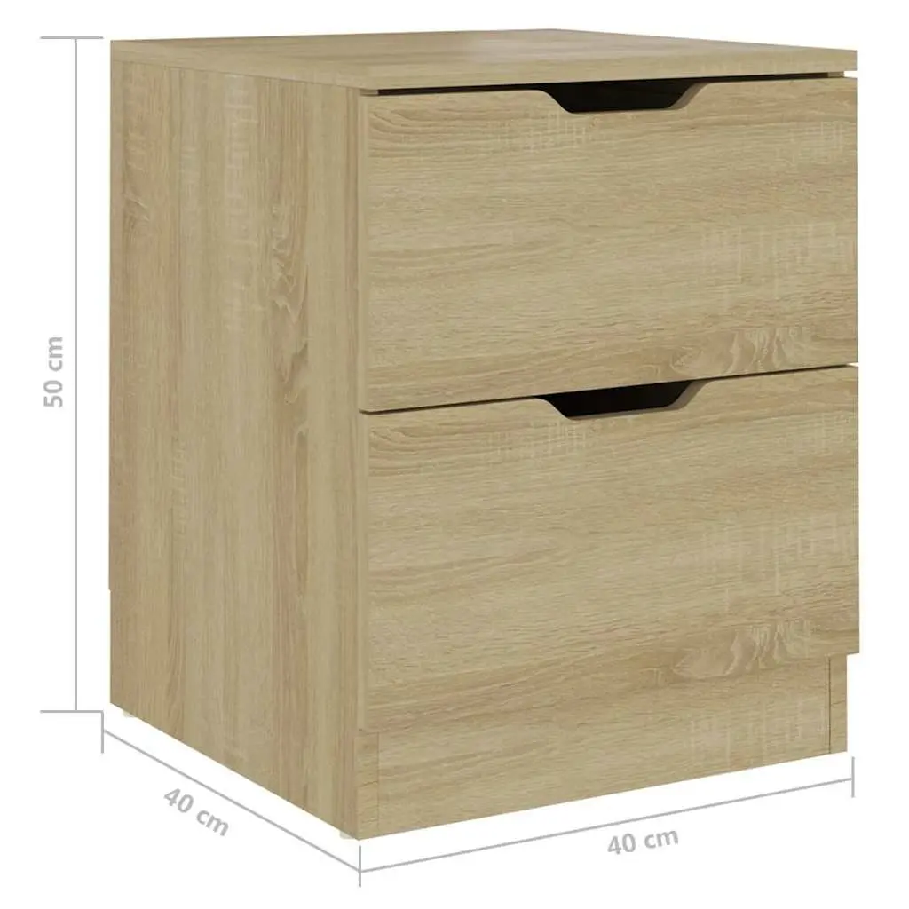 Bedside Cabinets 2 pcs Brown Storage Side Table Nightstand Bedroom Furniture
