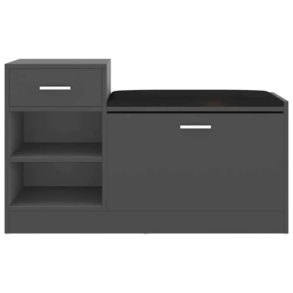 Shoe Storage Bench Grey Seating Organiser Hallway Entryway Furniture