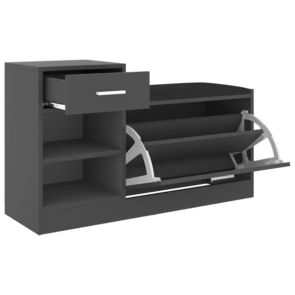 Shoe Storage Bench Grey Seating Organiser Hallway Entryway Furniture