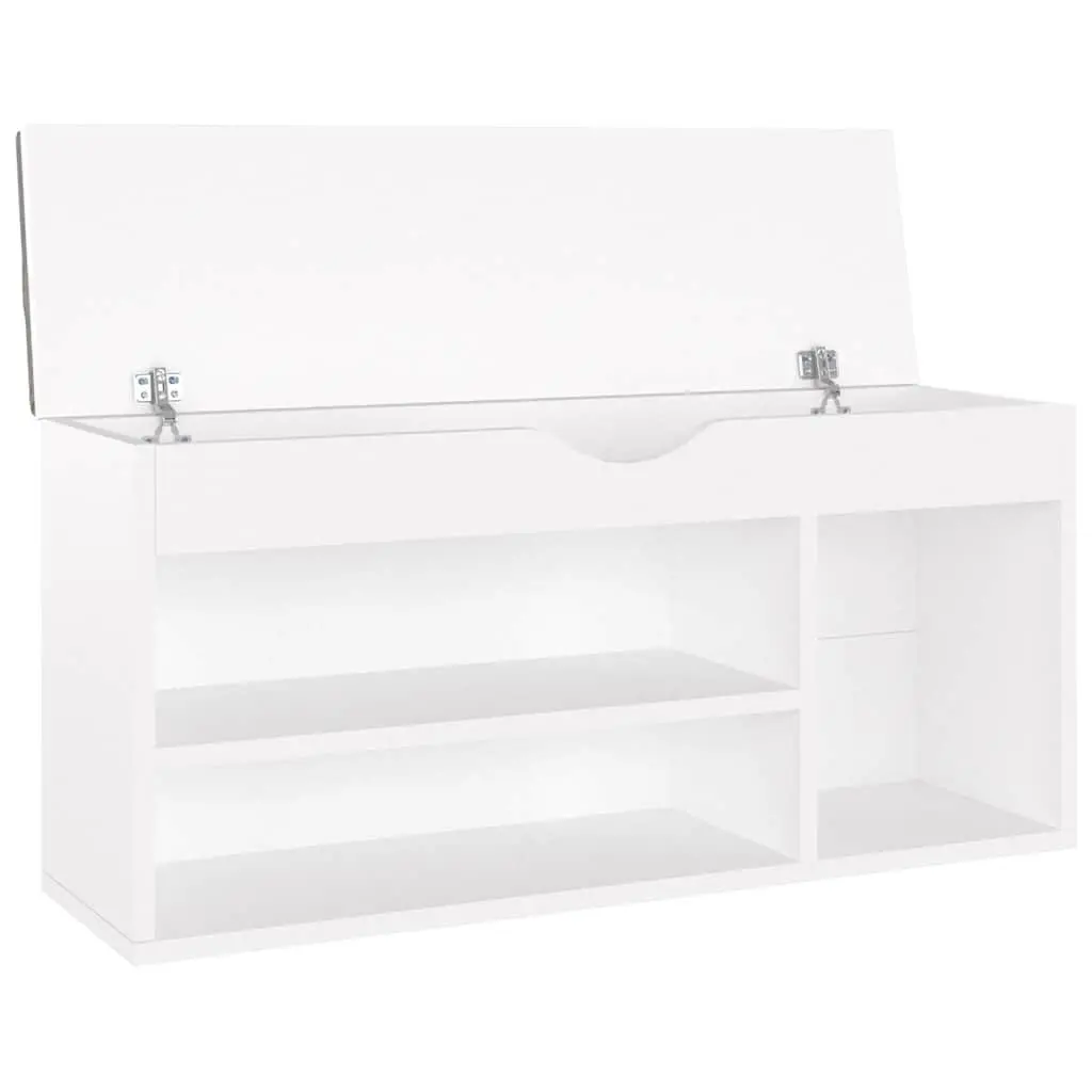 Shoe Bench for Entryway White 104 x 30 x 49 cm