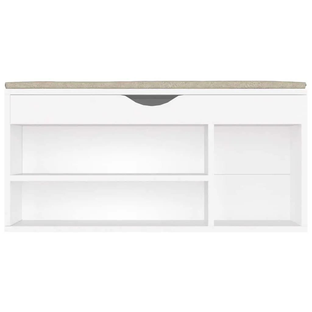 Shoe Bench for Entryway White 104 x 30 x 49 cm