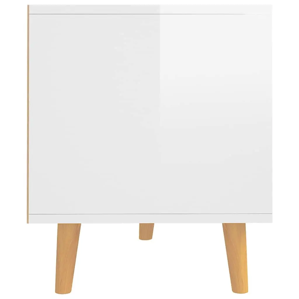TV Cabinet White High Gloss Living Room Storage Unit Engineered Wood Stand