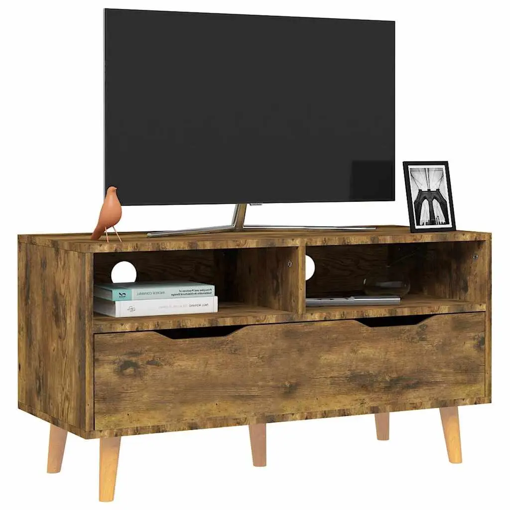 TV Cabinet Living Room Brown Engineered Wood 90W x 40D x 48.5H cm