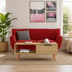 Coffee Table Brown Engineered Wood Living Room Accent Side Table Furniture