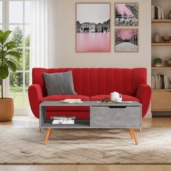 Coffee Table Specifications: Grey Engineered Wood 100x49.5x43cm