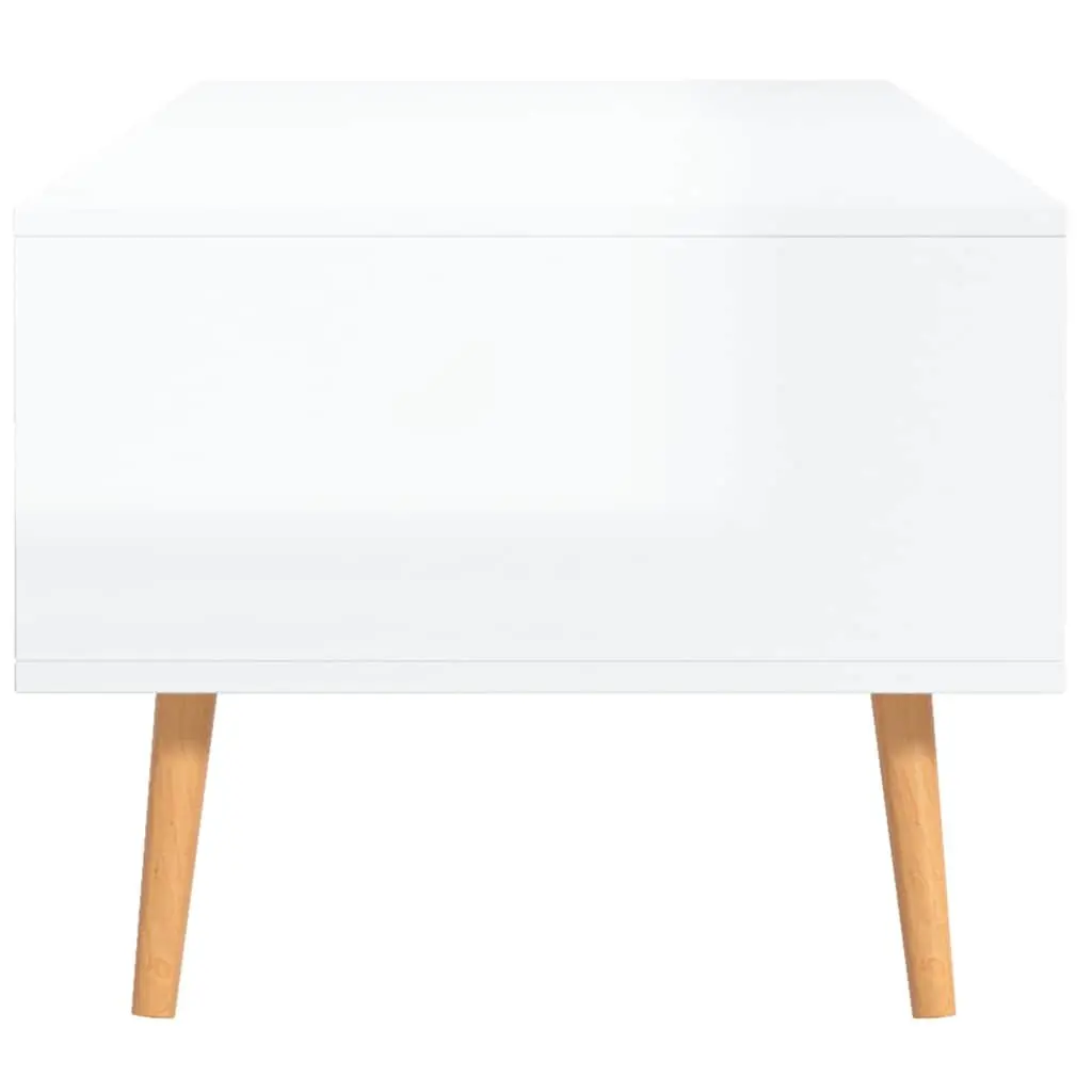 Coffee Table Living Room High Gloss White Engineered Wood 100 x 49.5 x 43 cm