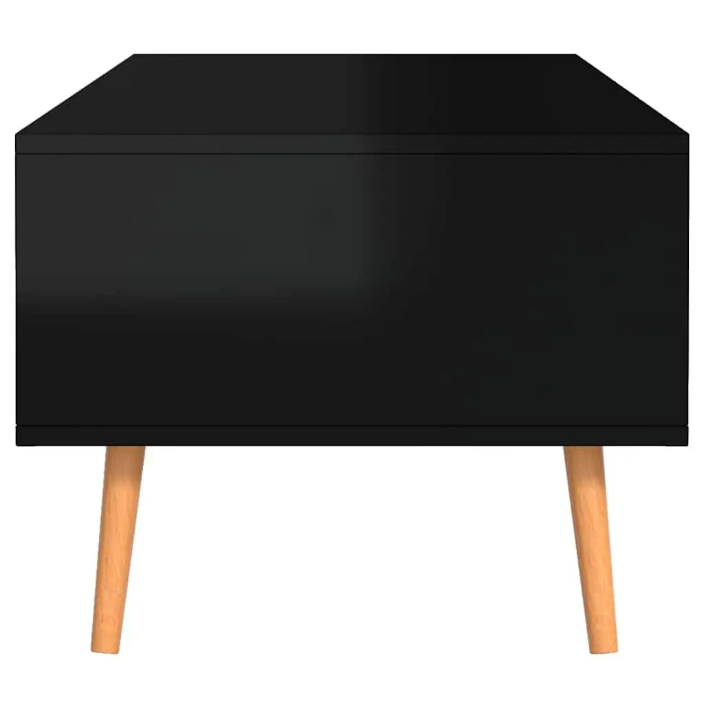 Coffee Table Living Room High Gloss Black Engineered Wood 100 x 49.5 x 43 cm