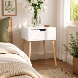 Engineered Wood Bedside Cabinet 40x40x56cm in White