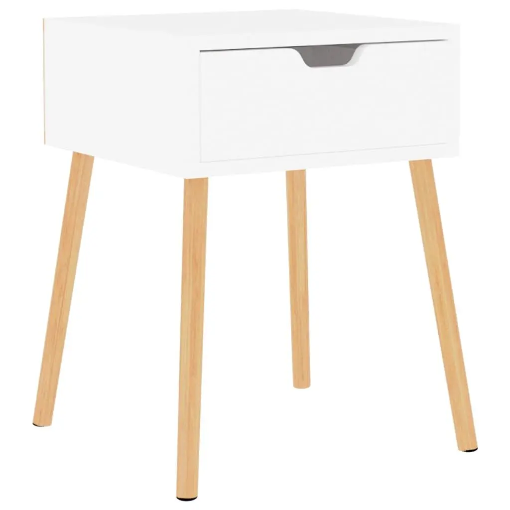 Bedside Cabinet White 40x40x56cm Engineered Wood Nightstand Bedroom Storage