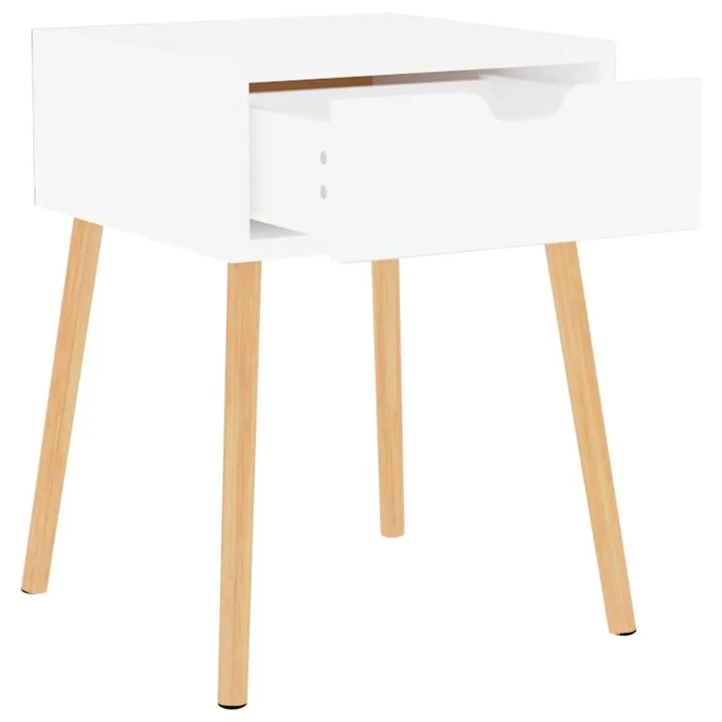 Bedside Cabinets Set of 2 White 40x40x56 cm Modern Storage Side Tables