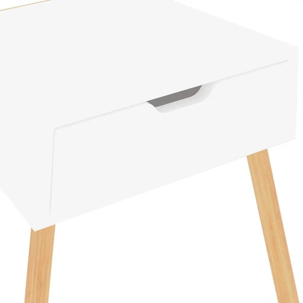 Bedside Cabinets Set of 2 White 40x40x56 cm Modern Storage Side Tables