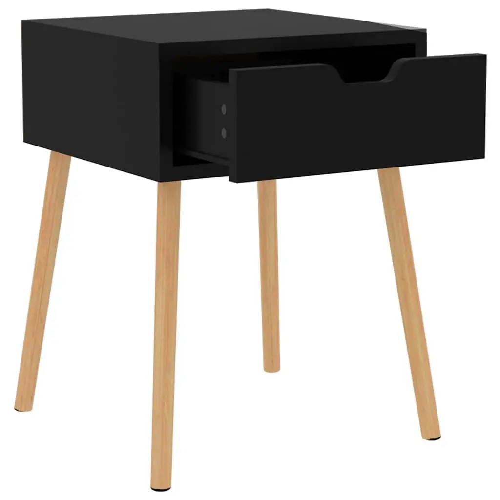 Bedside Cabinets 2 Piece Black 40x40x56 cm Storage Side Table Nightstand