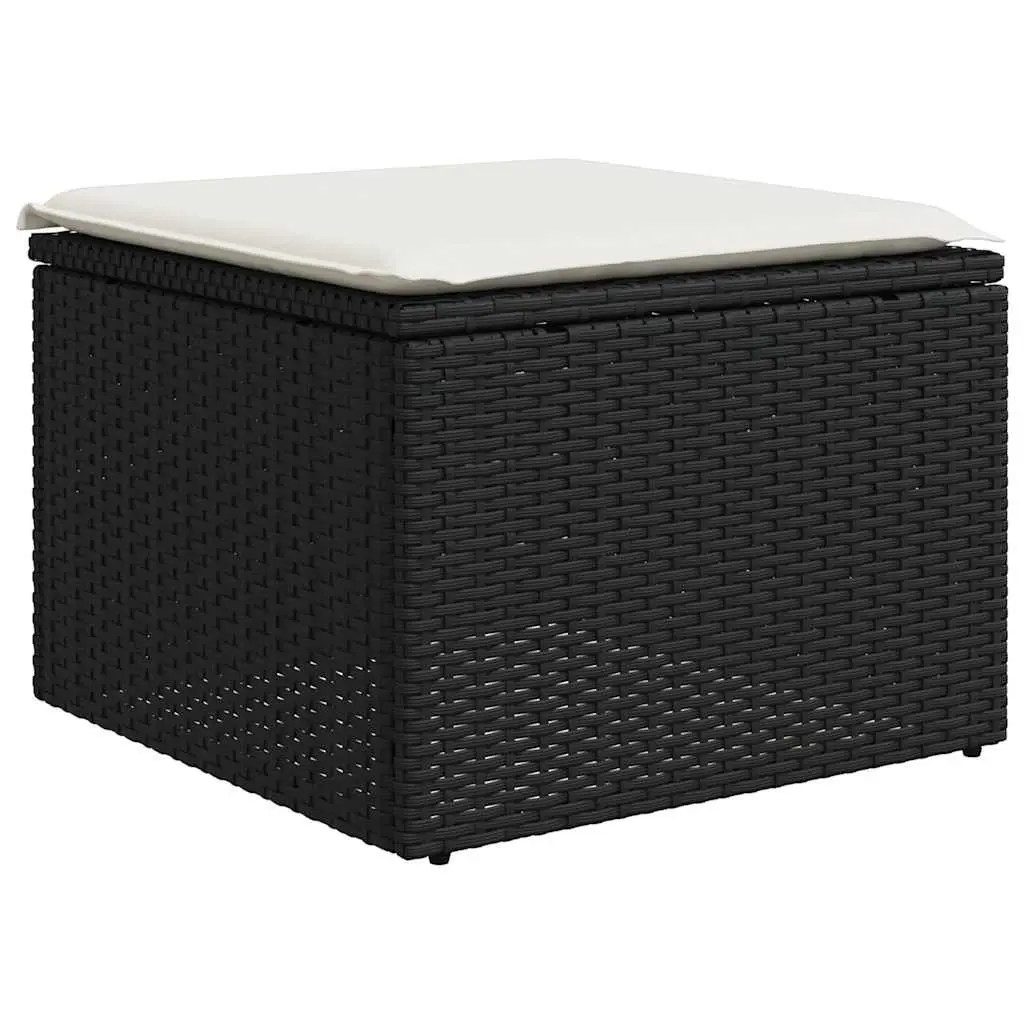 Garden Sofa Set 7 Piece Black Poly Rattan Outdoor Furniture Modular Patio