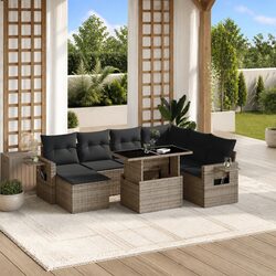 Specifications of 8 Piece Grey Poly Rattan Garden Sofa Set