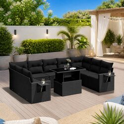 Specifications of 10 Piece Black Outdoor Sofa Set