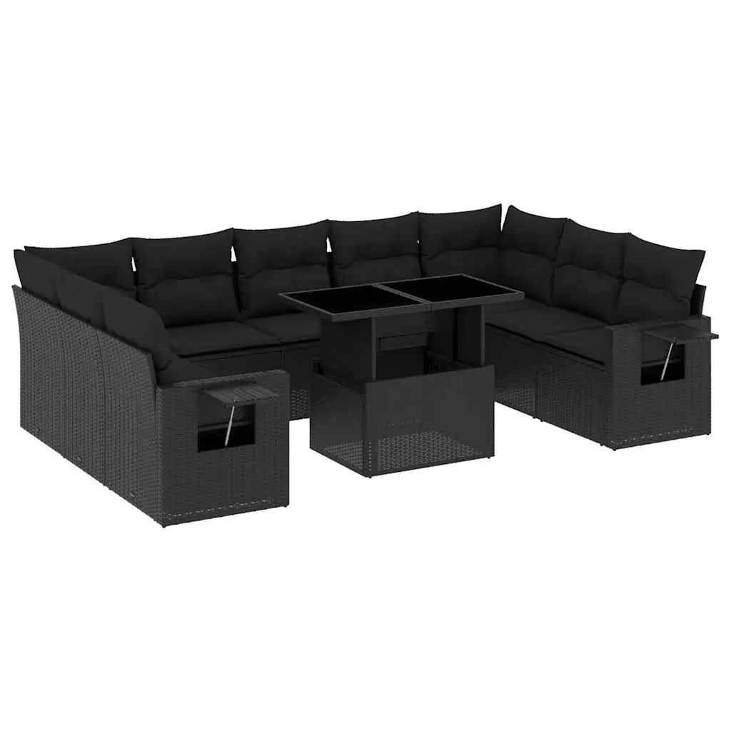 10 Piece Garden Sofa Set Outdoor Furniture Patio Lounge Black