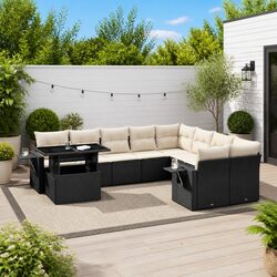 Specifications of the 10 Piece Black Poly Rattan Sofa Set