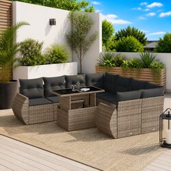 Specifications of 9-Piece Grey Outdoor Modular Sofa Set