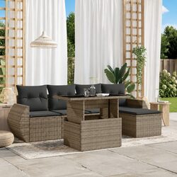 Specifications of 6-Piece Garden Sofa Set in Grey Rattan