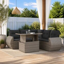 6 Piece Grey Garden Sofa Set: Specifications Overview