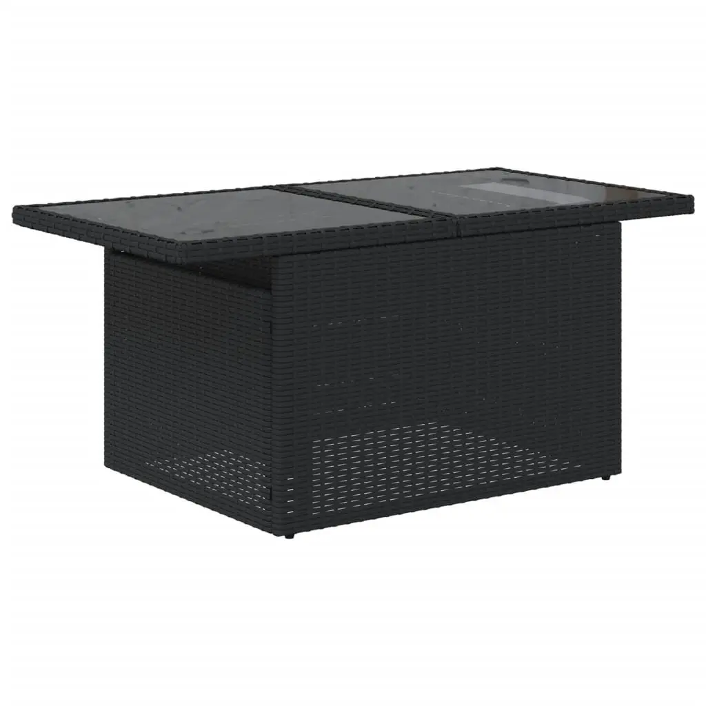 7 Piece Black Garden Sofa Set