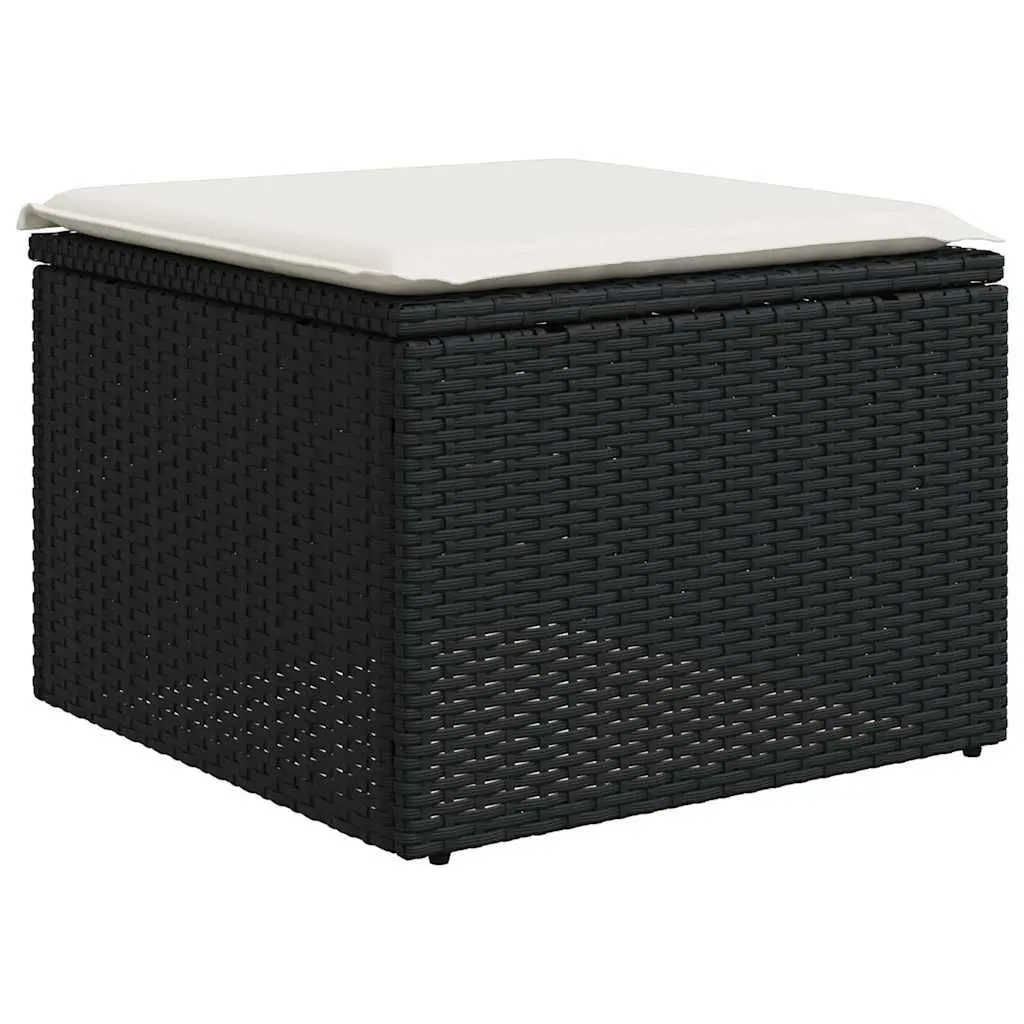 7-Piece Outdoor Sofa Set in Black Rattan