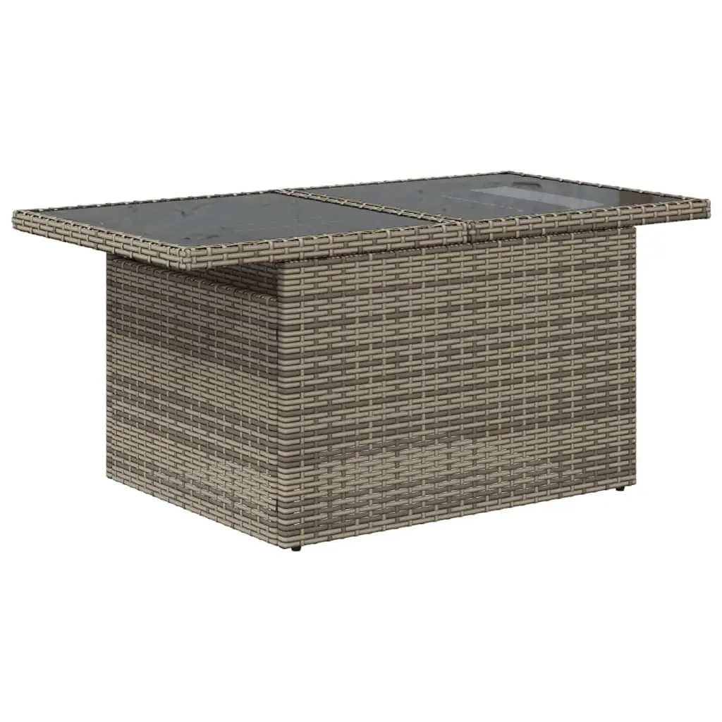 8 Piece Outdoor Garden Sofa Set for Patio Grey Poly Rattan with Cushions