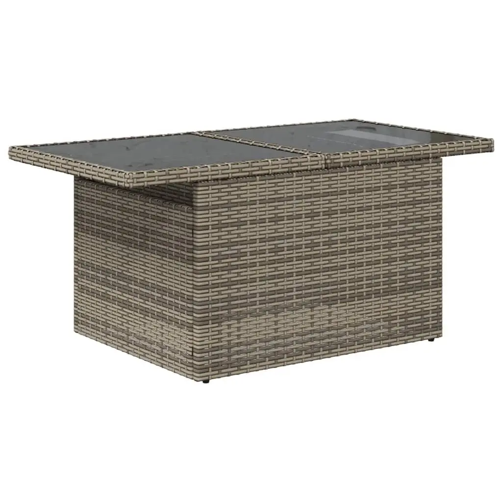 Garden Sofa Set Outdoor Furniture 10 Piece Grey Poly Rattan Patio