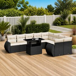 Specifications of 10-Piece Garden Sofa Set - Black Rattan