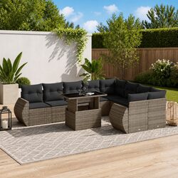 Garden Sofa Set: 10 Piece Grey Modular Furniture