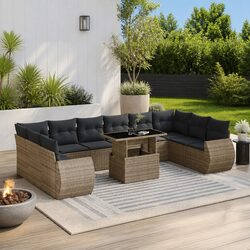 Specifications of 11-Piece Grey Rattan Sofa Set for Outdoors
