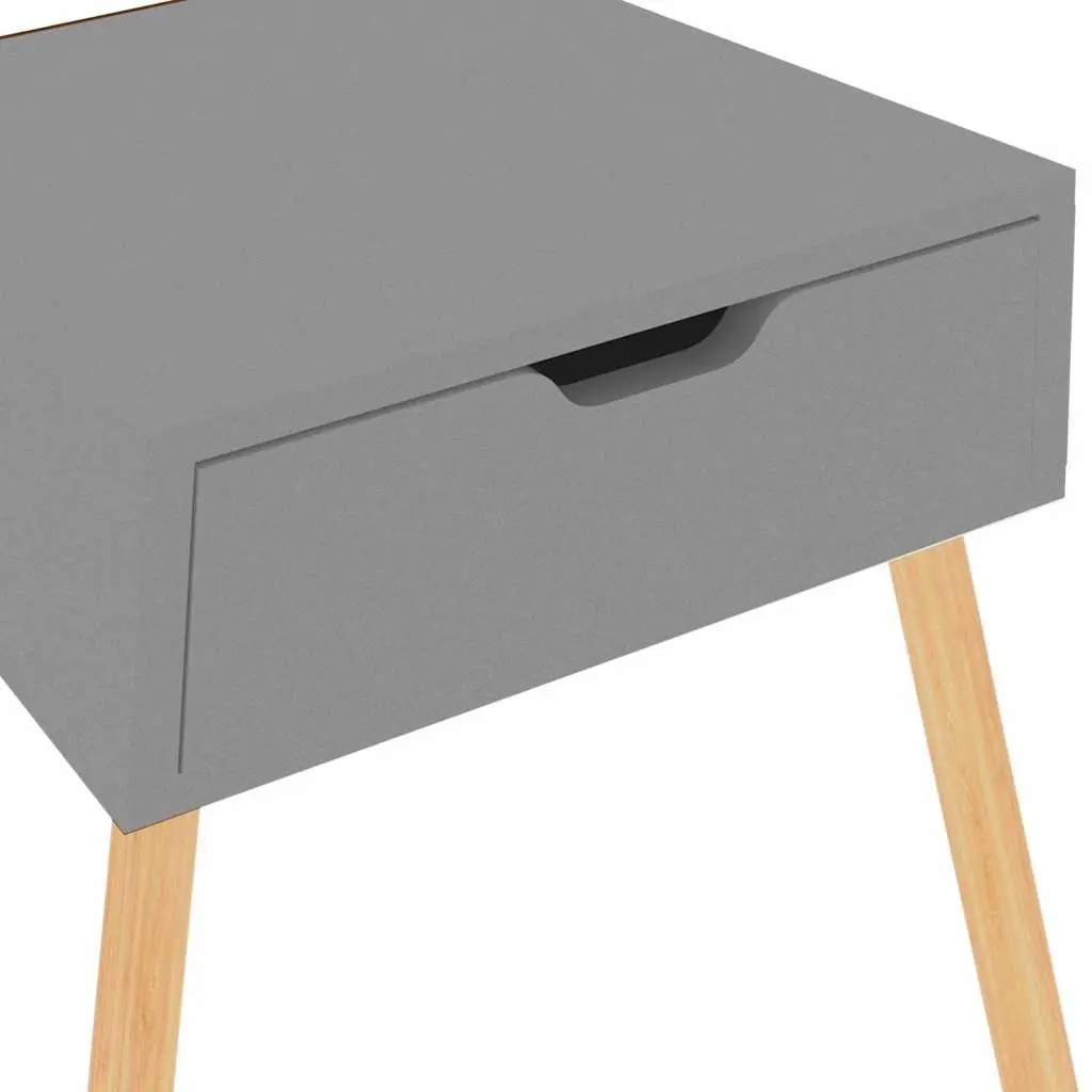 Bedside Cabinets 2 pcs Grey 40x40x56 cm Storage Nightstand Side Table Drawer