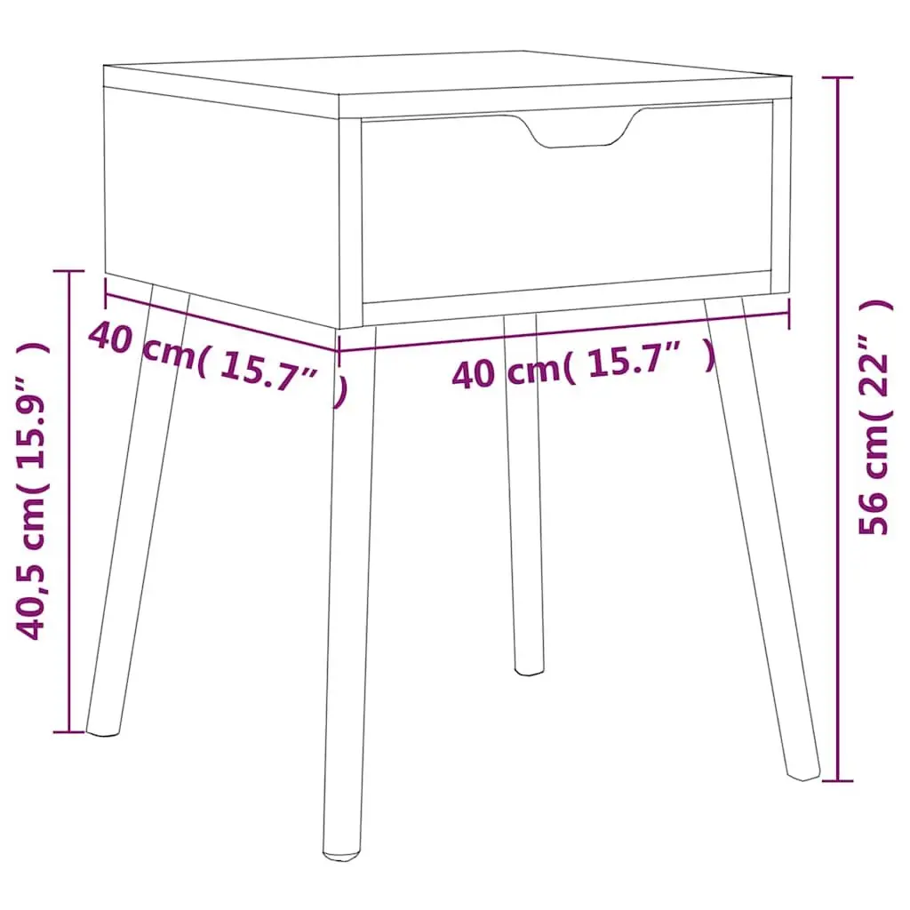 Brown Engineered Wood Nightstand