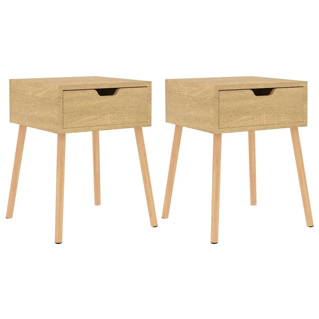 Bedside Cabinets for Bedroom or Living Room Set of 2 Brown 40x40x56 cm Engineered Wood Side Tables