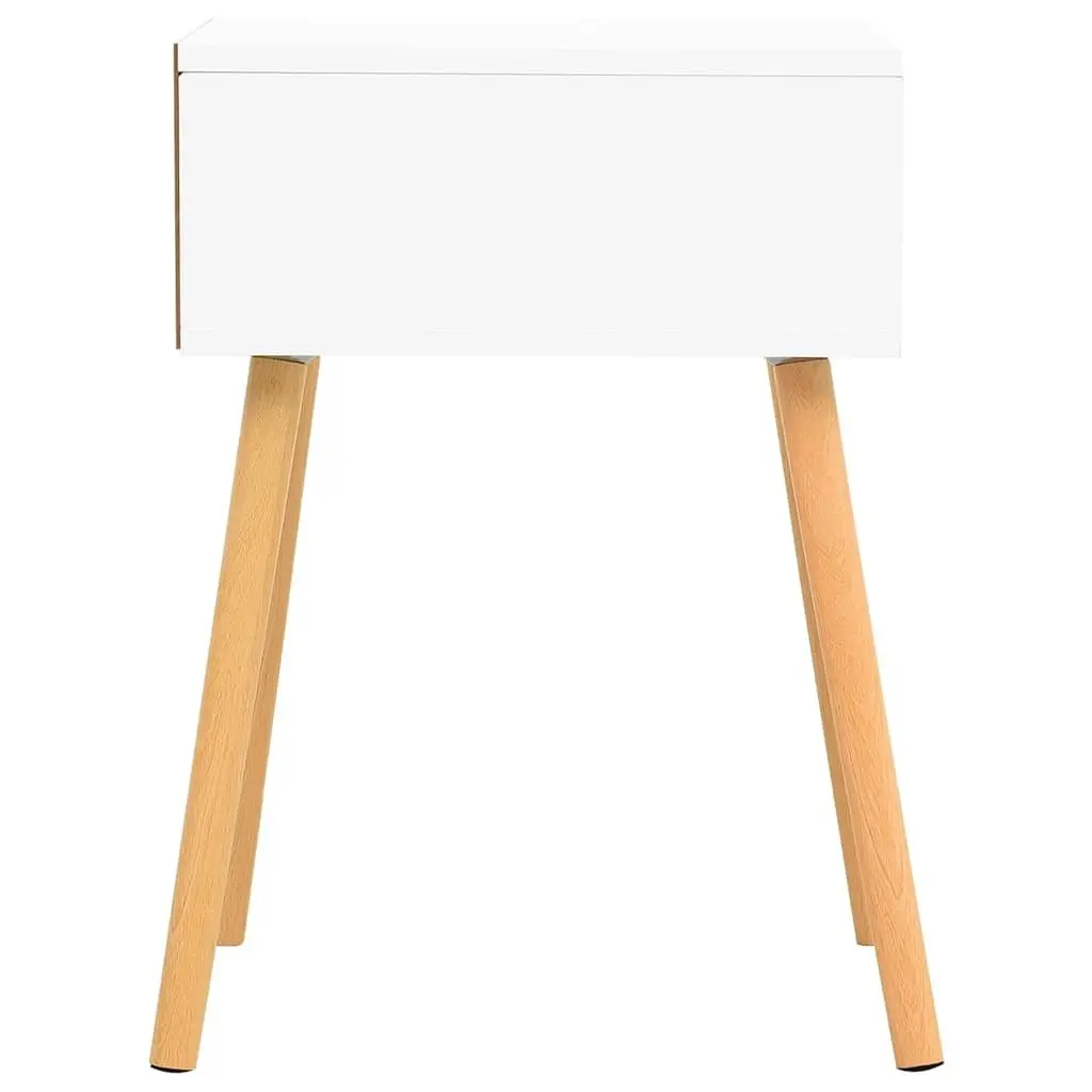 Bedside Cabinet White Sonoma Oak Engineered Wood Nightstand Storage Drawer