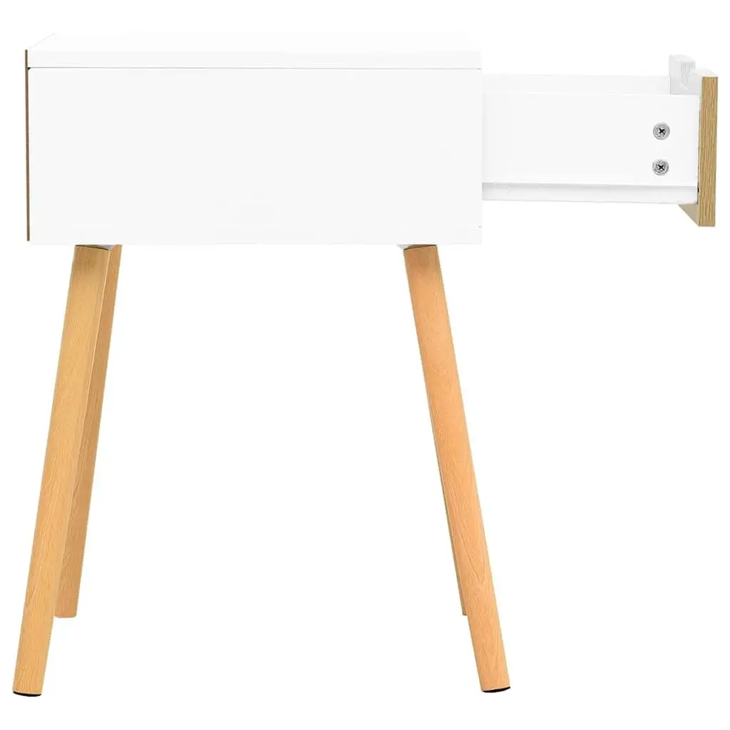 Bedside Cabinet White Sonoma Oak Engineered Wood Nightstand Storage Drawer