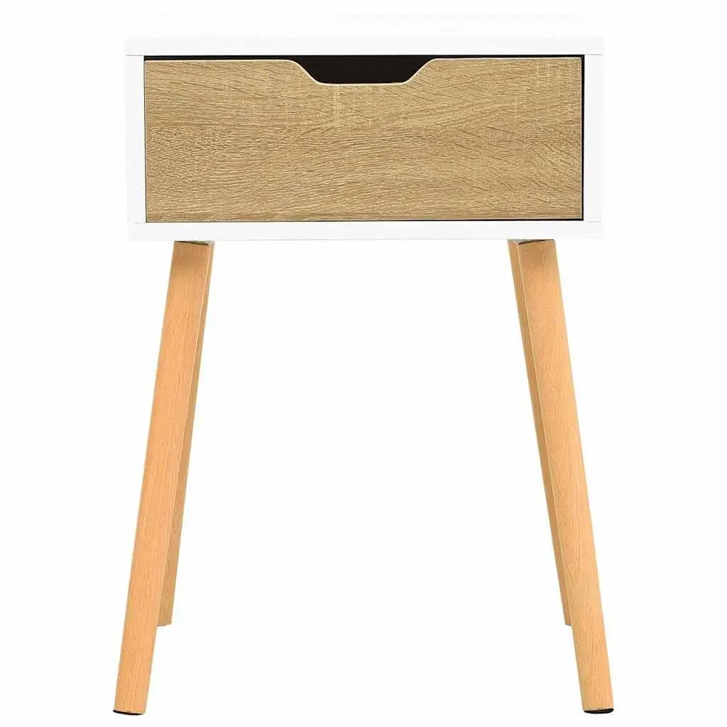 Bedside Cabinets 2 pcs White Sonoma Oak Engineered Wood Nightstands Storage