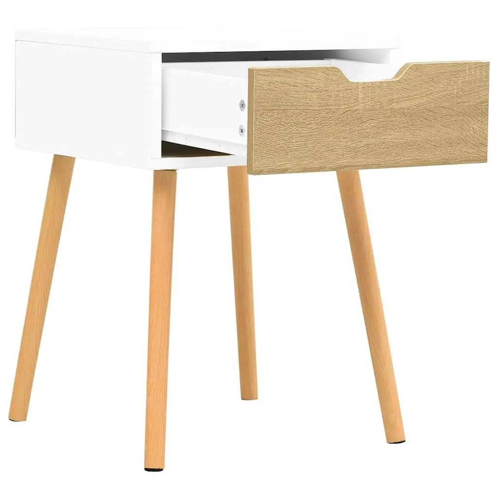 Bedside Cabinets 2 pcs White Sonoma Oak Engineered Wood Nightstands Storage