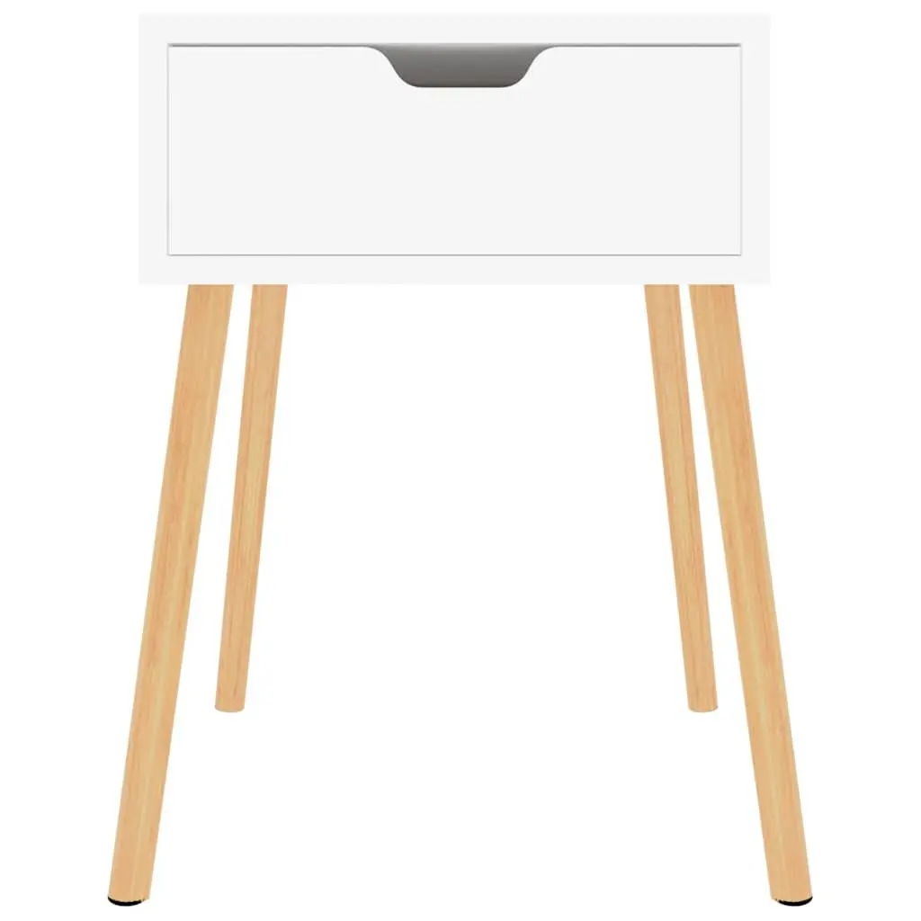 Bedside Cabinet White 40x40x56cm Engineered Wood Nightstand Storage Drawer