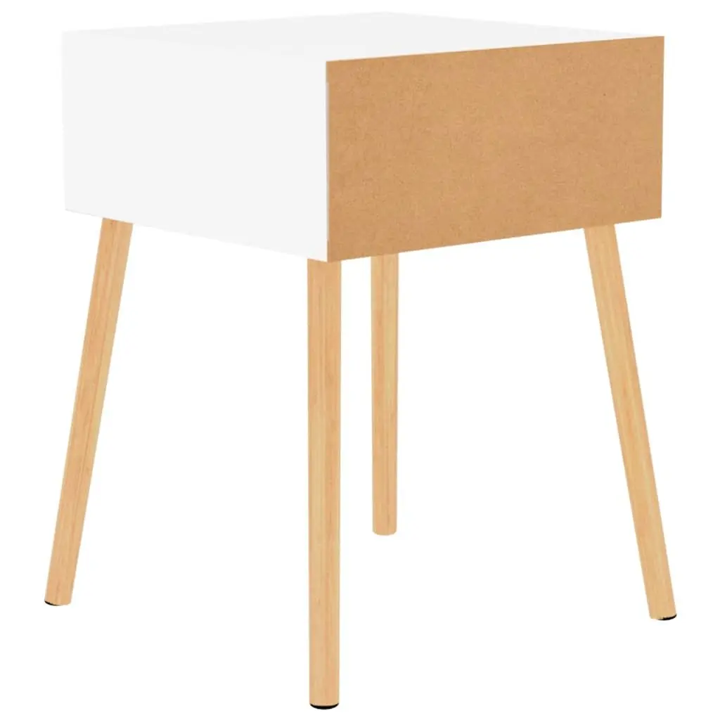 Bedside Cabinet White 40x40x56cm Engineered Wood Nightstand Storage Drawer