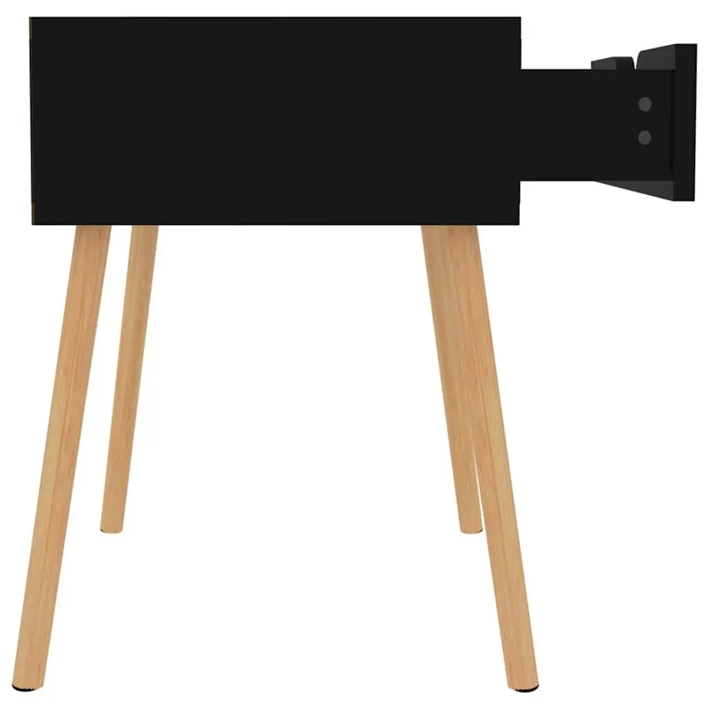 Bedside Table Black High Gloss Modern Engineered Wood 40x40x56cm