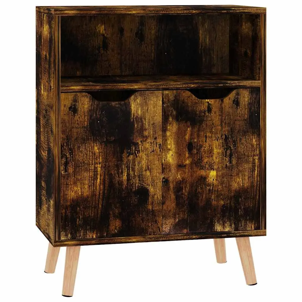 Sideboard Storage Cabinet Brown Engineered Wood Living Room 60W x 30D x 72H cm