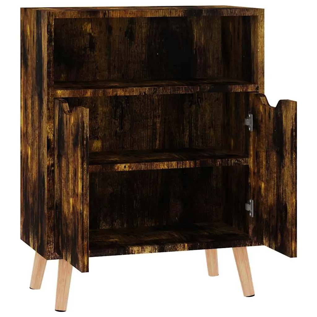 Sideboard Storage Cabinet Brown Engineered Wood Living Room 60W x 30D x 72H cm