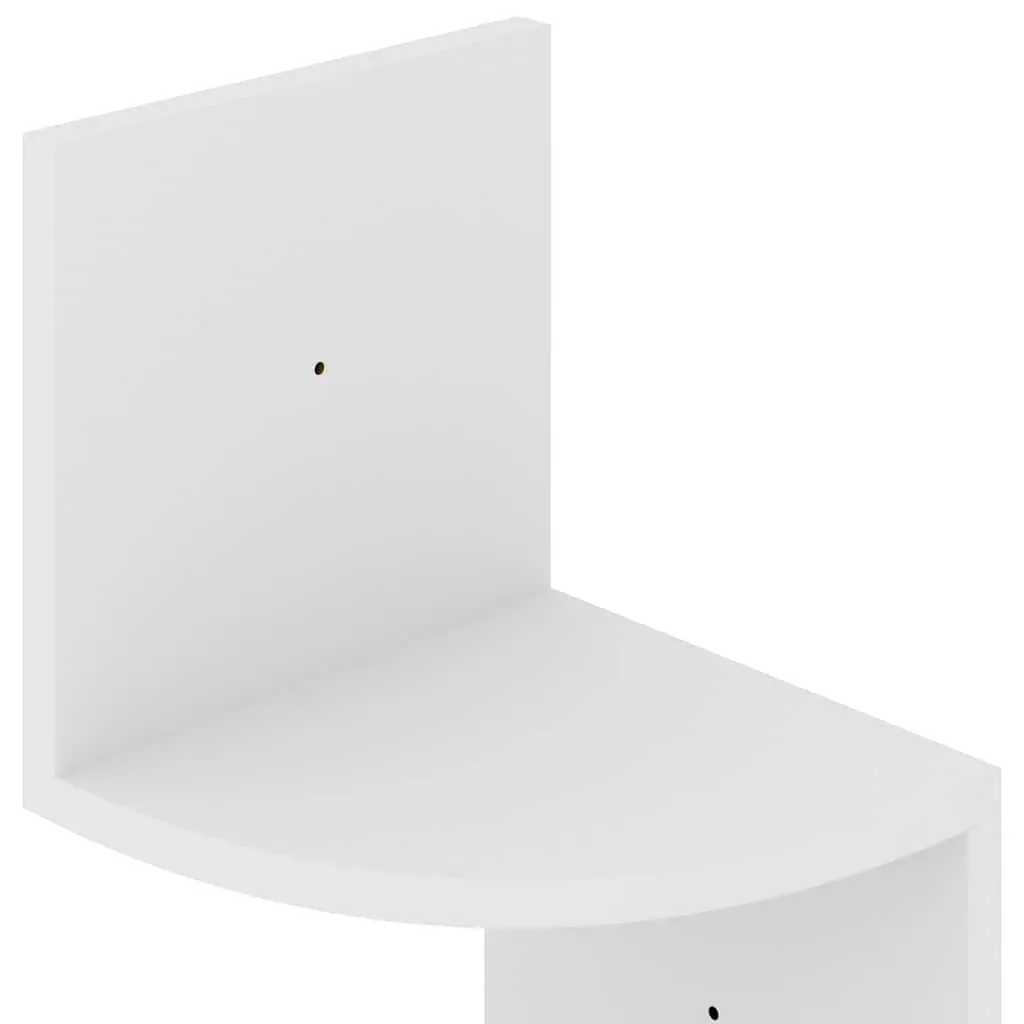 White Engineered Wood Wall Corner Shelf 19x19x123cm